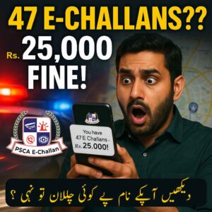 Man Fined Rs. 25,000 by PSCA e-challan After This Simple Mistake